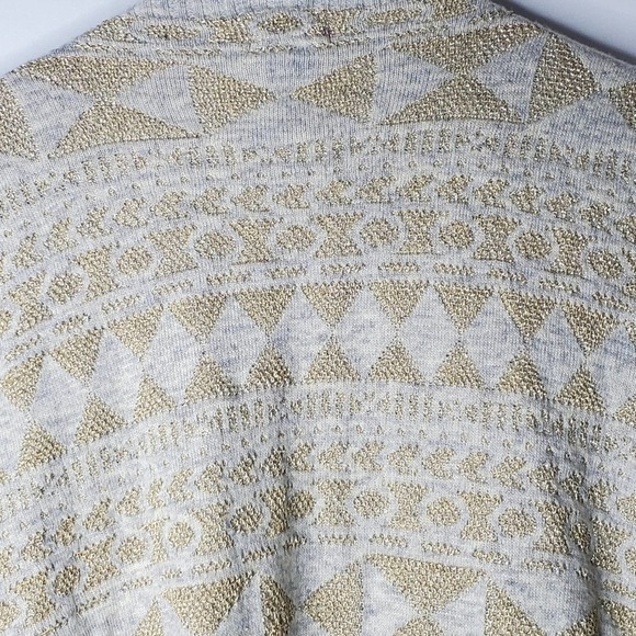 Olivia M. Sweater Cardigan Gray Gold Size L - Picture 2 of 7